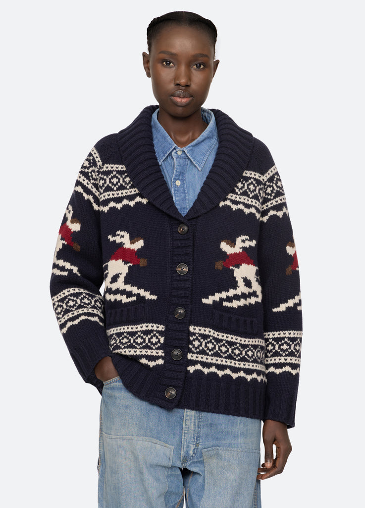 トップス SEA (pigment-dye) Pile Cardigan / Grege Space Dye Sweater Cardigan SEA (pigment-dye) Pile Cardigan / Grege