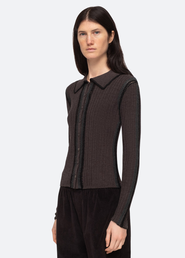 Riva Collared Top – Sea, New York