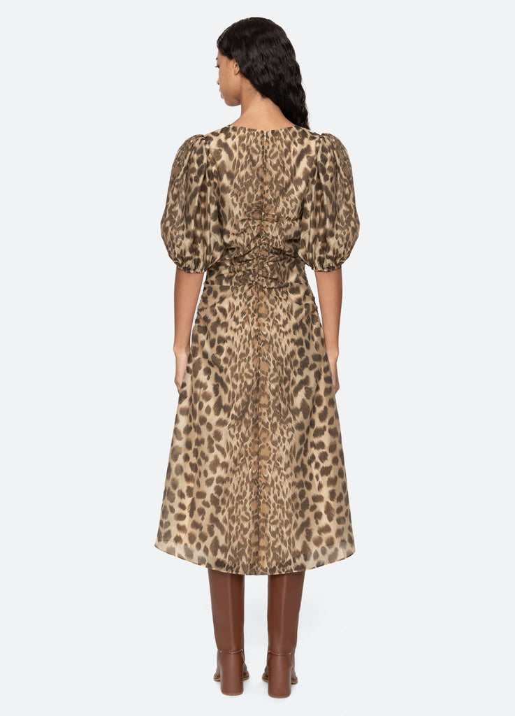 Claude Print Puff Sleeve Midi Dress 8 / Cream Claude Print Puff Sleeve Midi Dress 8 / Cream