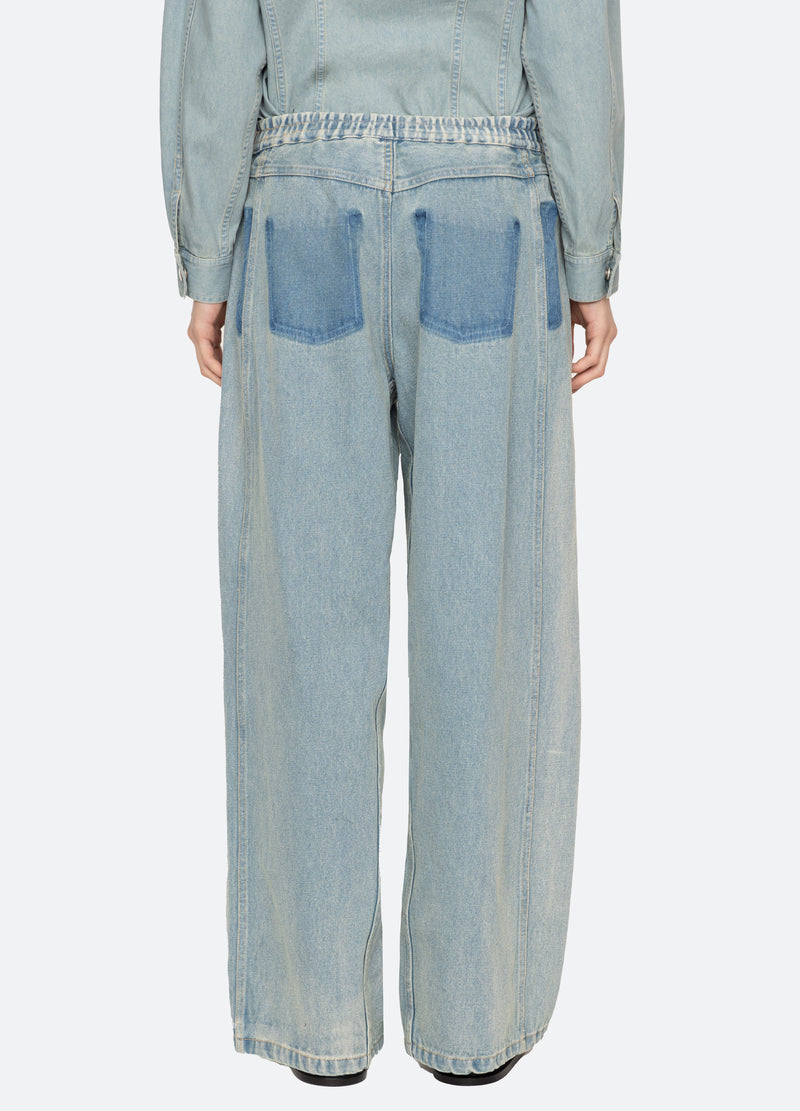 blue-elena pants-back view - 3