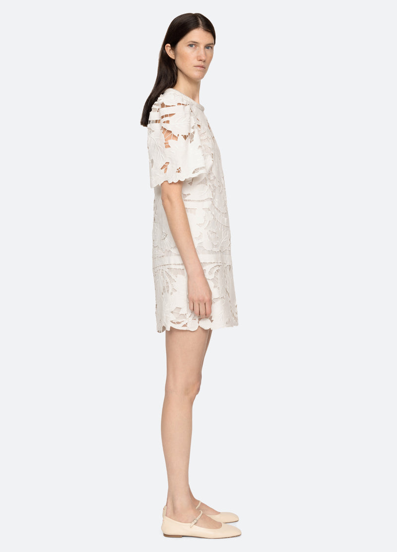white-edith s/s dress-side view - 4