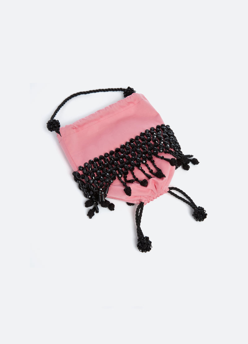 pink-paloma beaded bag-flat view - 3