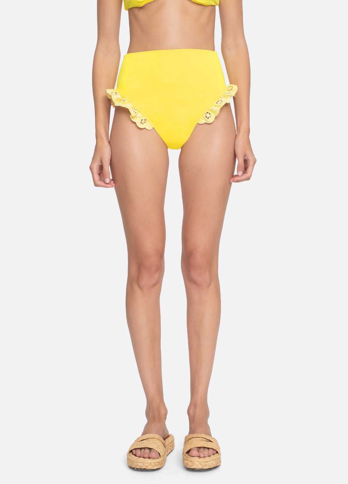 yellow-arabella bikini bottom-front view