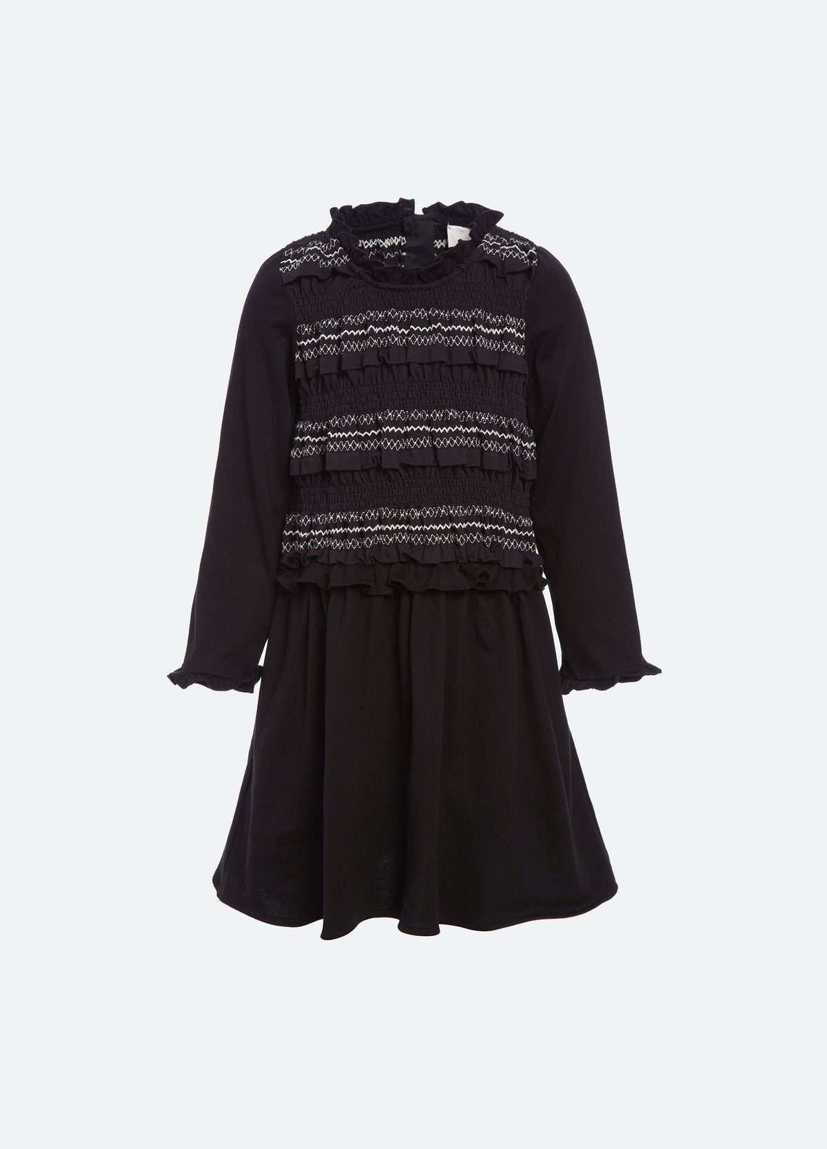 black-mable kids l/s dress-front view