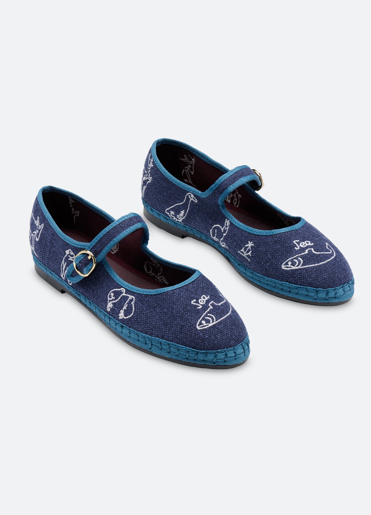 navy-demi mary jane shoe-three quarter view - 3