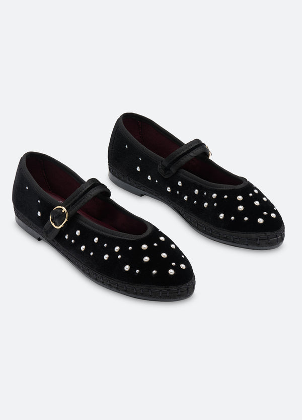 Pearl Mary Jane Flats