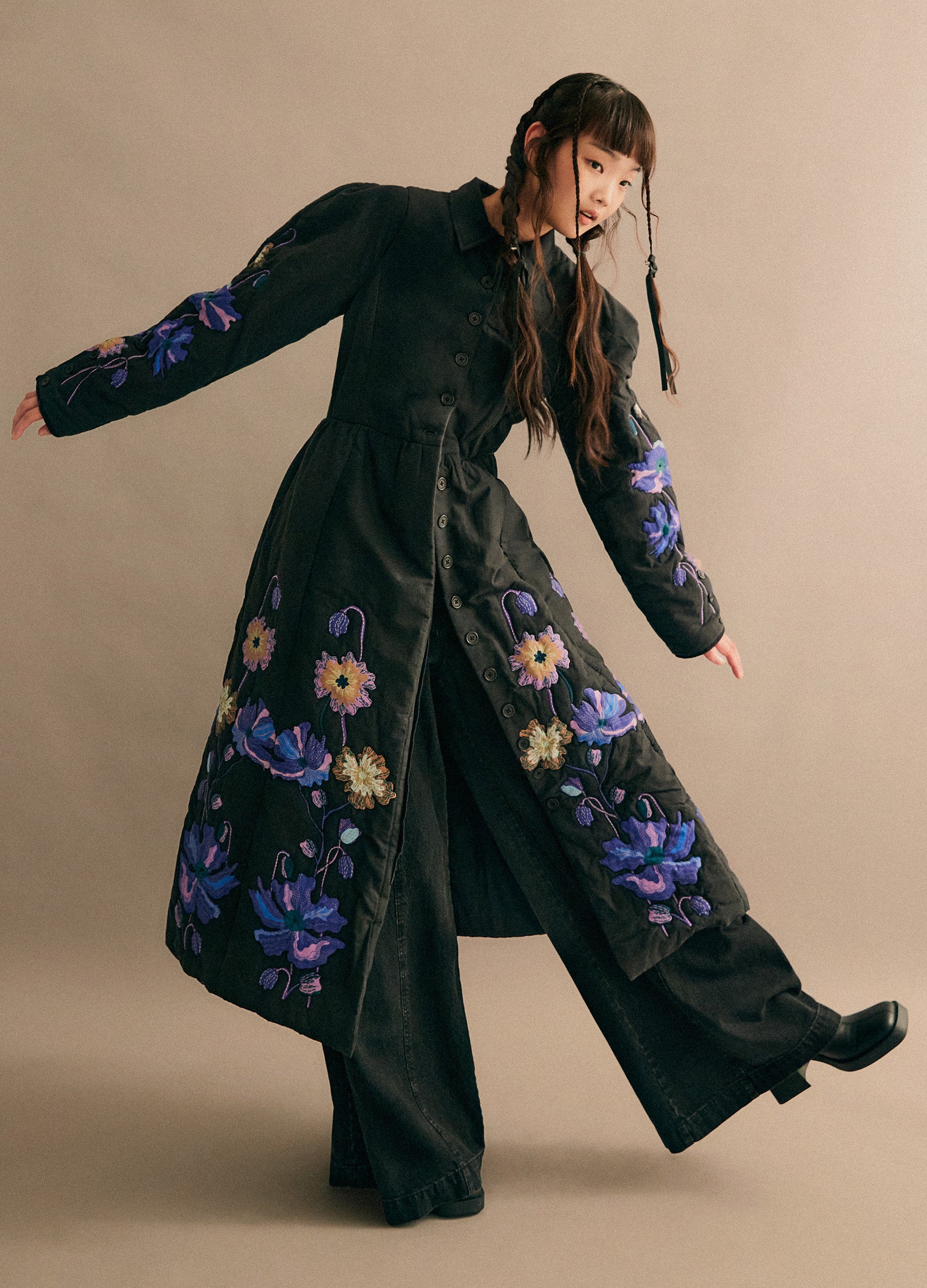 Embroidered coat on sale