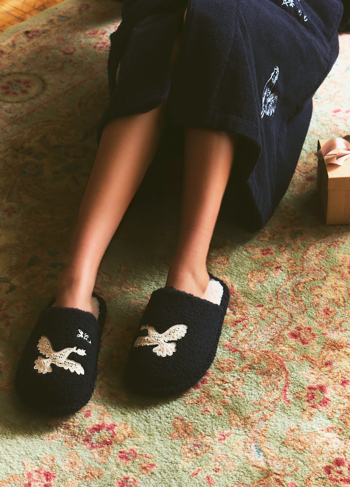 navy-mika slippers-editorial view - 6