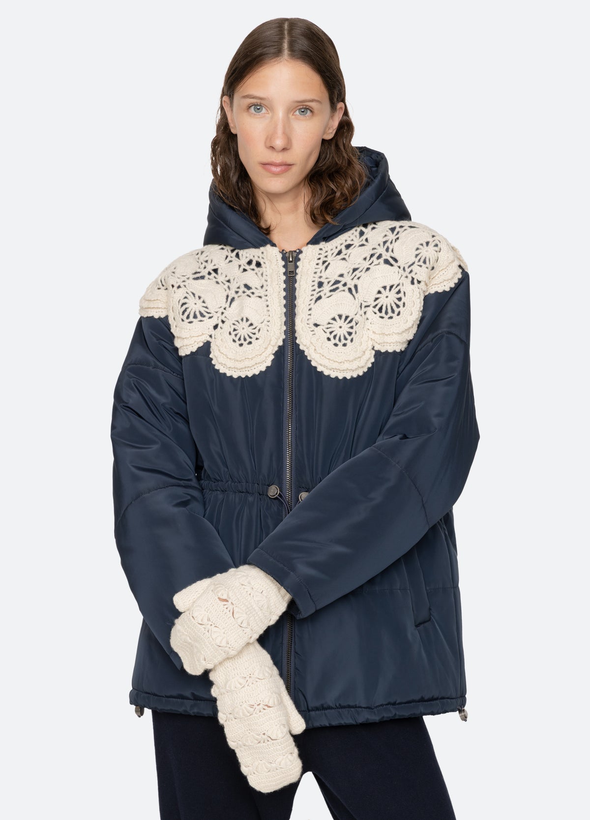 cream-alena mittens-front view - 3