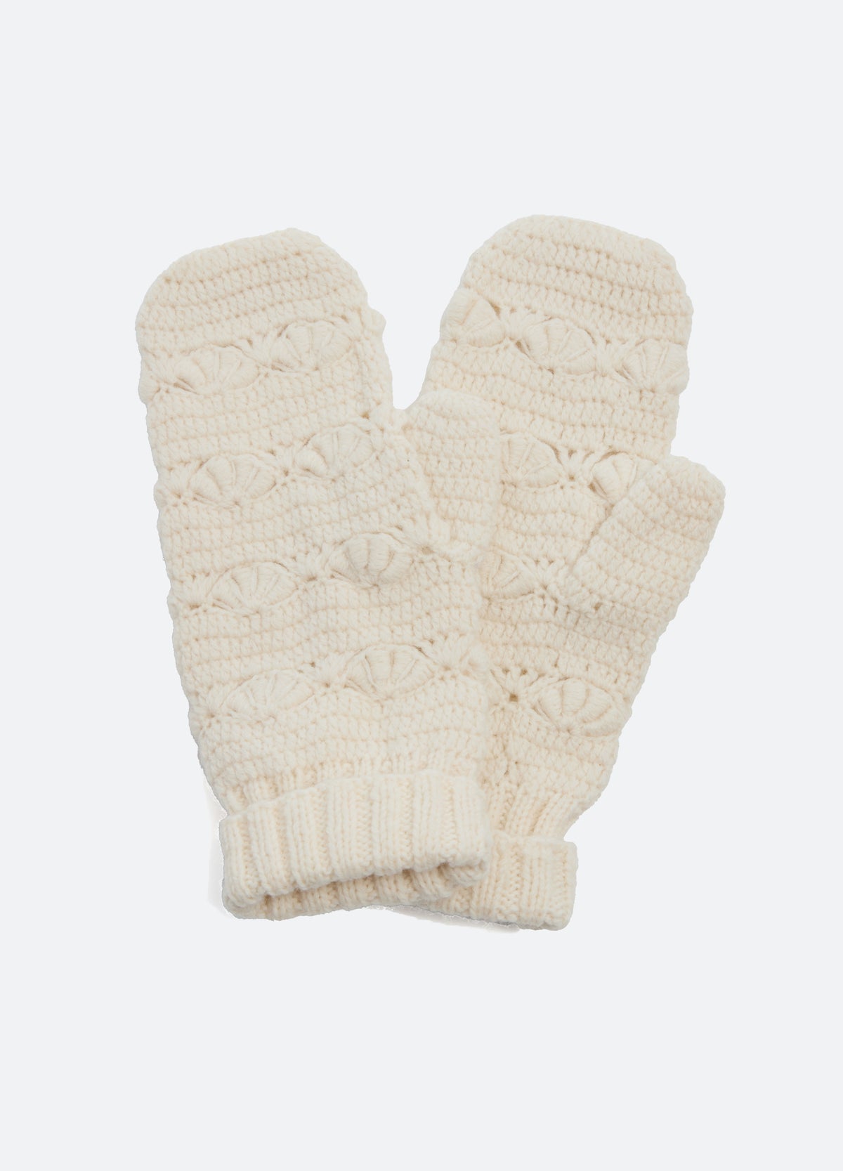 cream-alena mittens-flat view 2 - 2