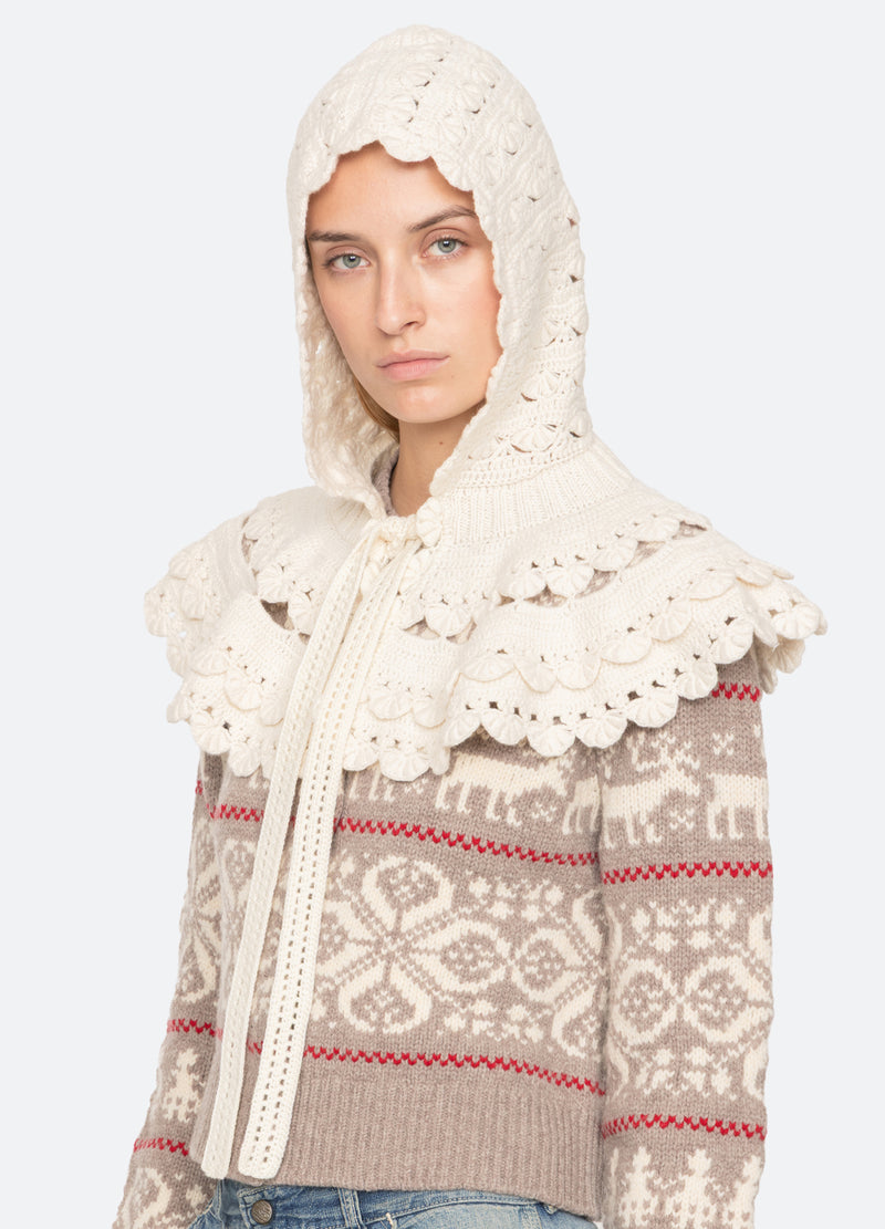 cream-alena balaclava-three quarter view - 3