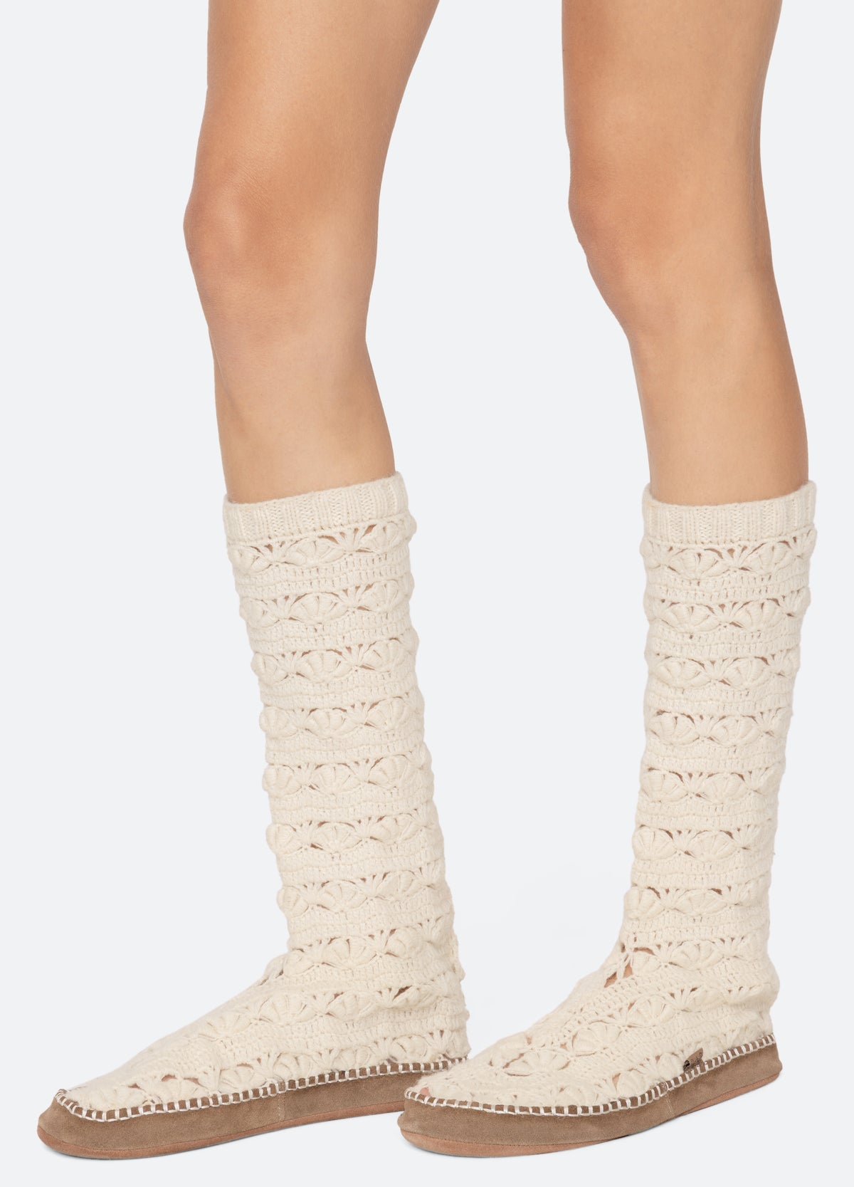 cream-alena slippers-three quarter view - 7