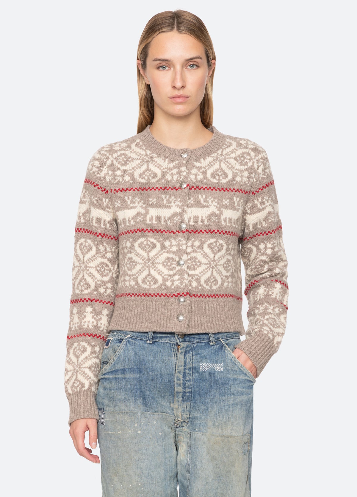 multi-hollis cardigan-front view - 2