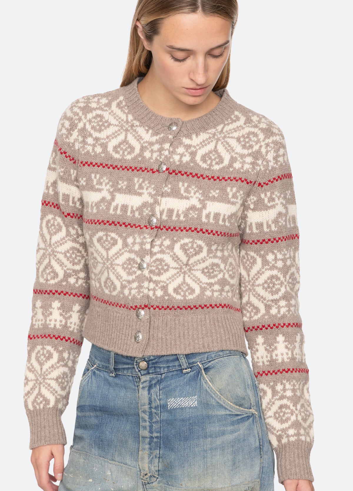 multi-hollis cardigan-detail view - 7