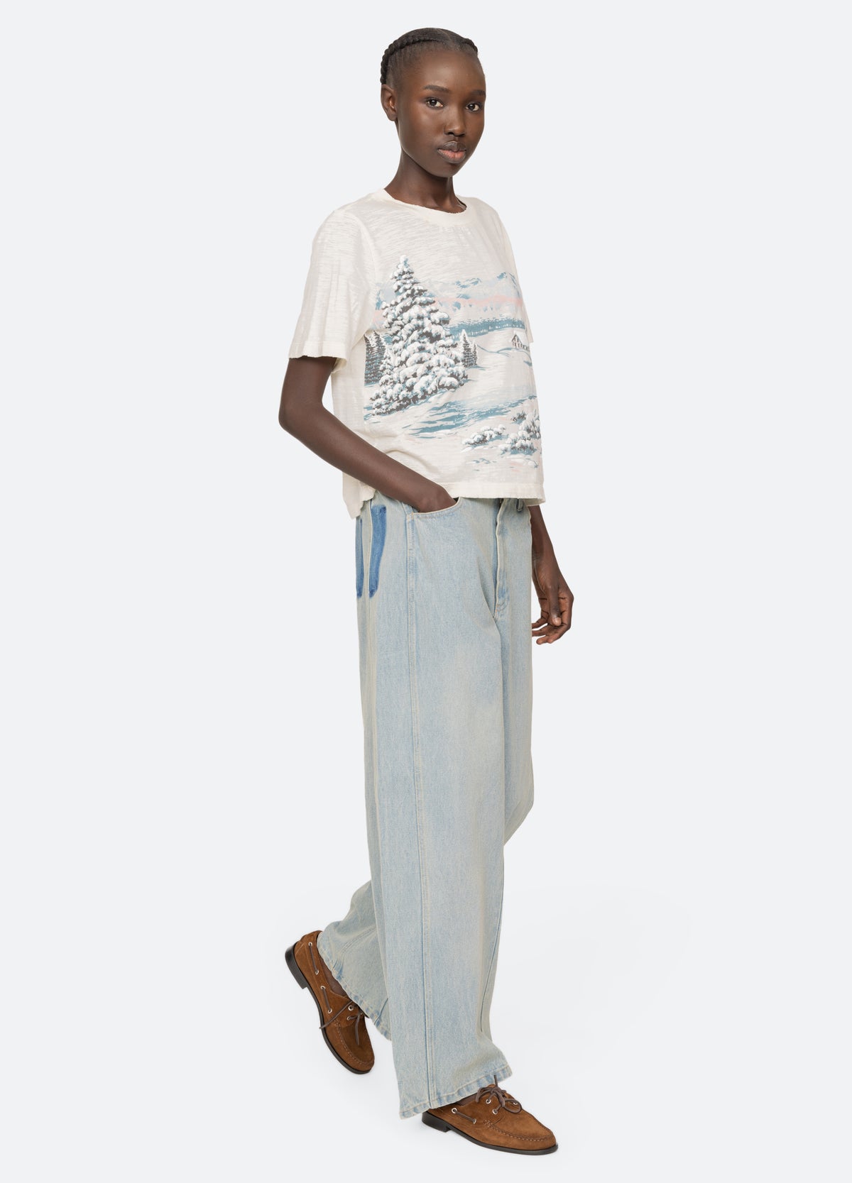 cream-lenore t-shirt-full body view - 8