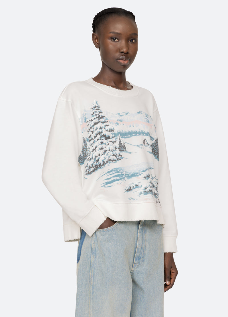 cream-lenore sweatshirt-three quarter view - 5