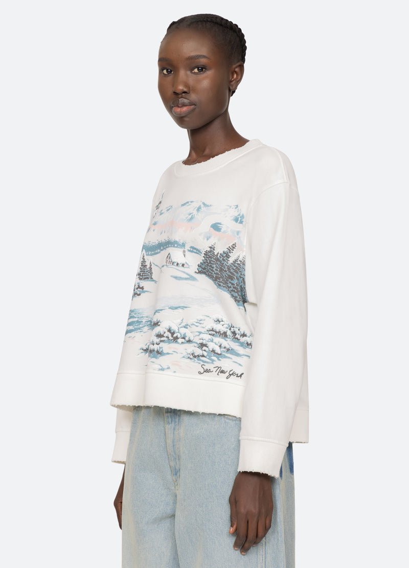 cream-lenore sweatshirt-three quarter view 2 - 6