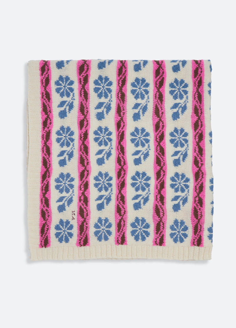 multi-mavis knit throw-flat view - 2