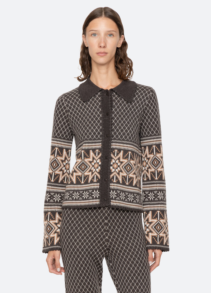 multi-olympia cardigan-front view - 2