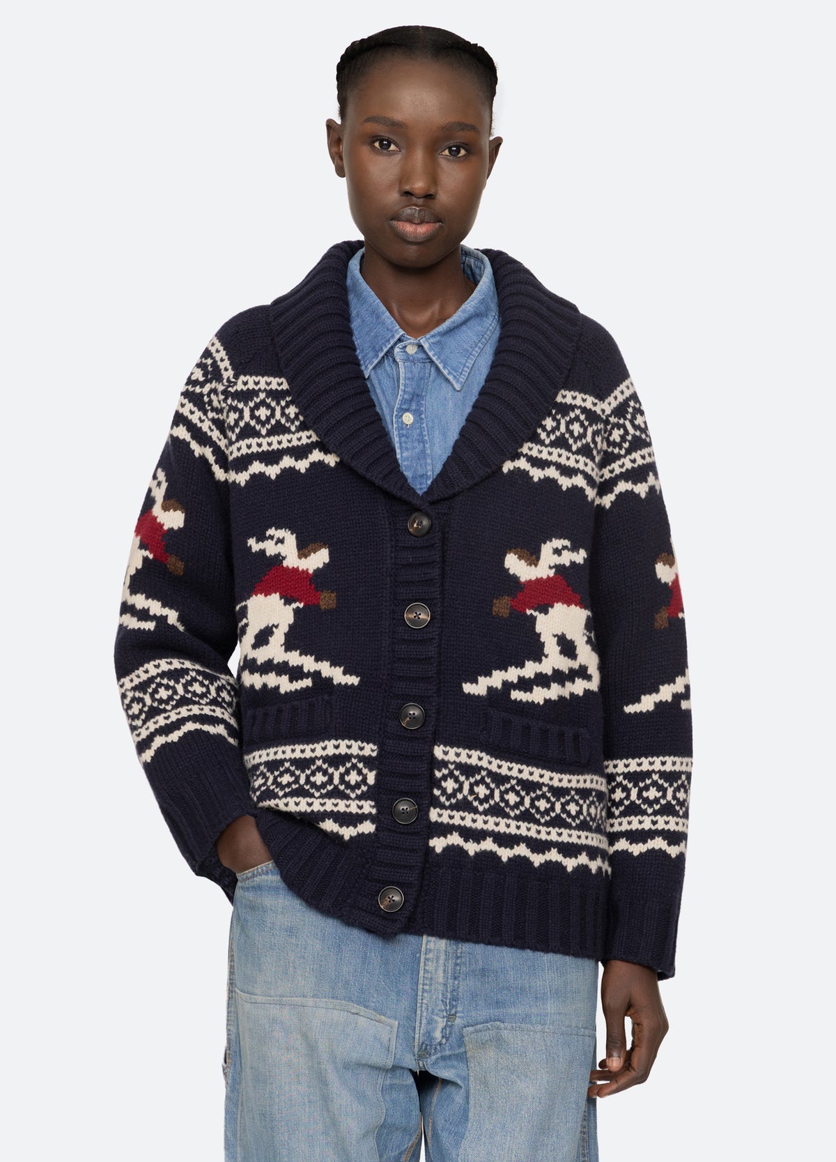 multi-philippa cardigan-front view - 2