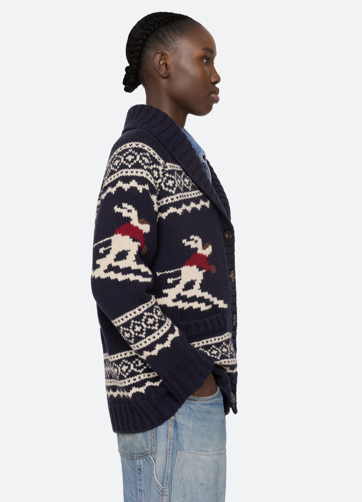 multi-philippa cardigan-side view - 4