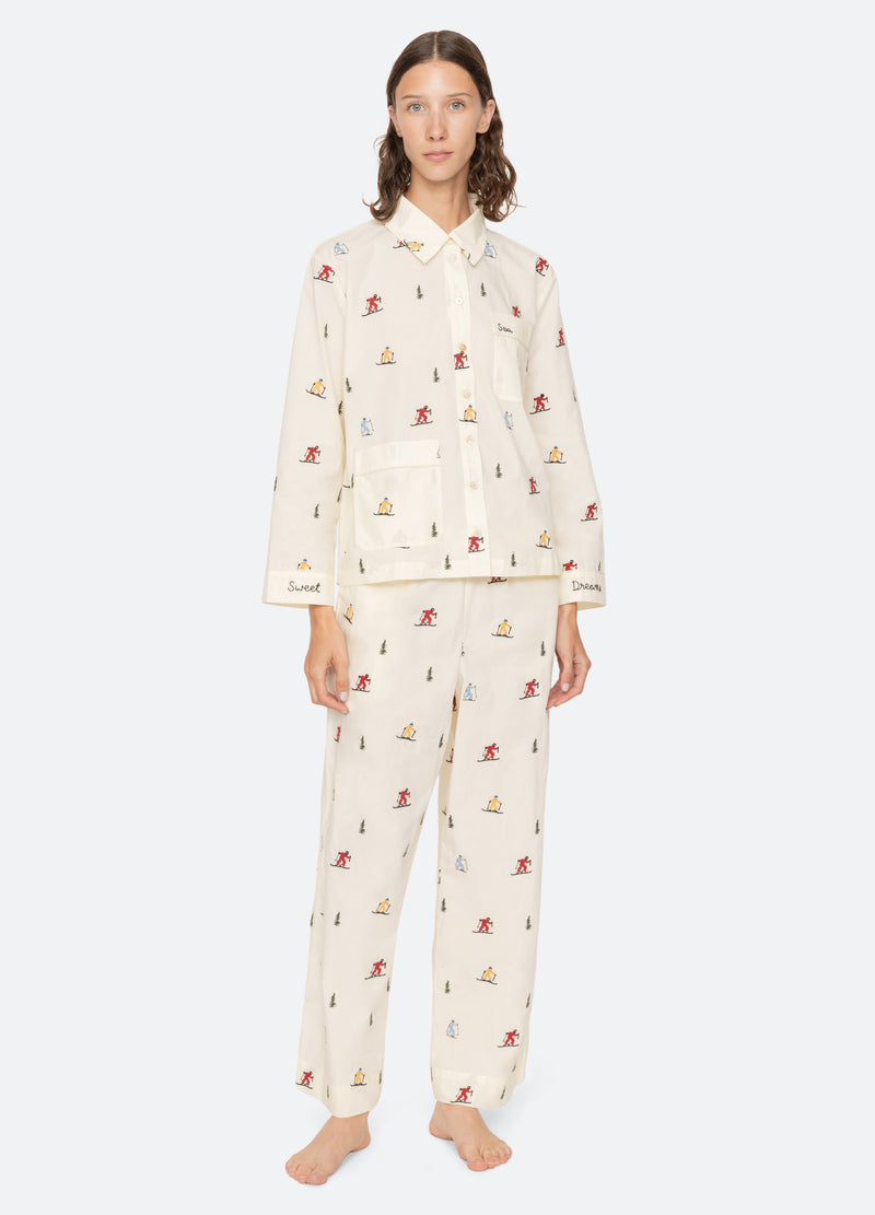 cream-winifred pj set-front view - 2