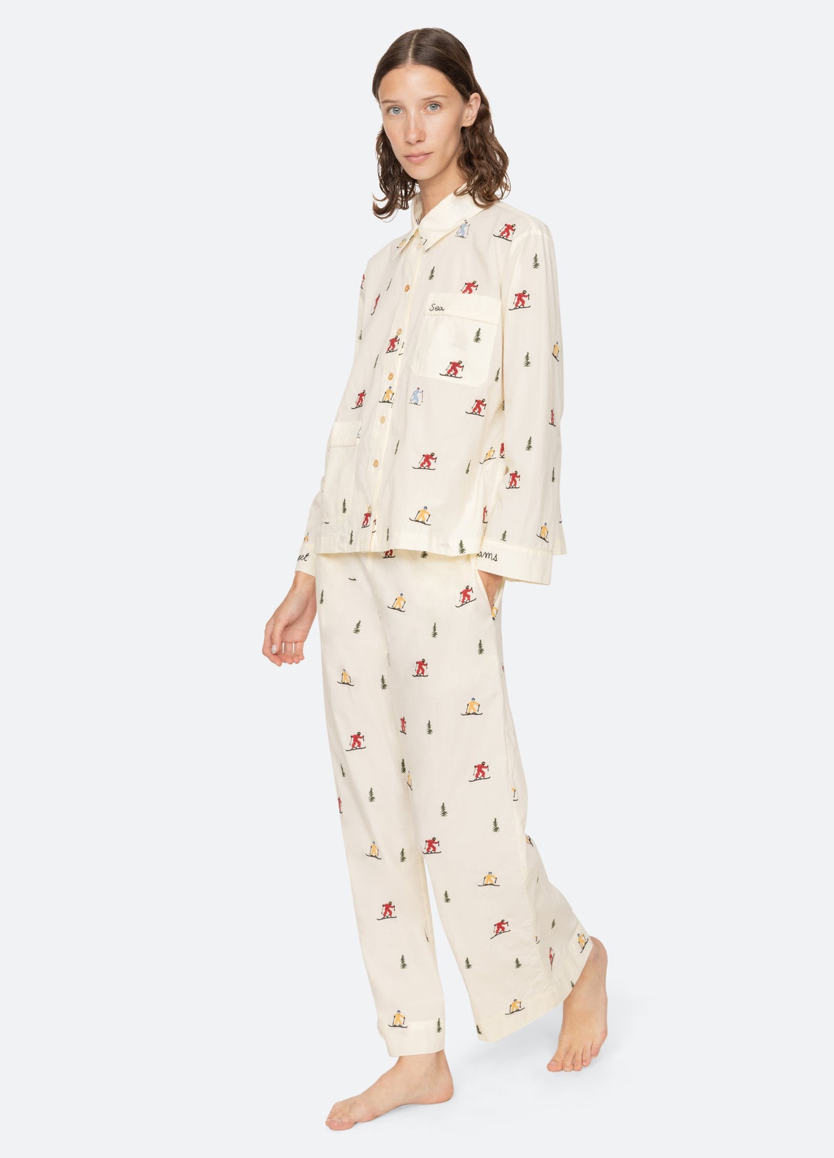 cream-winifred pj set-walking view - 7