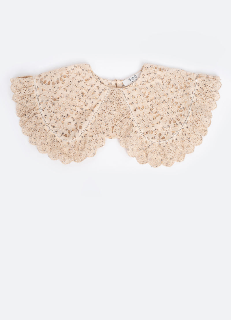 cream-embroidered collar-flat view - 1