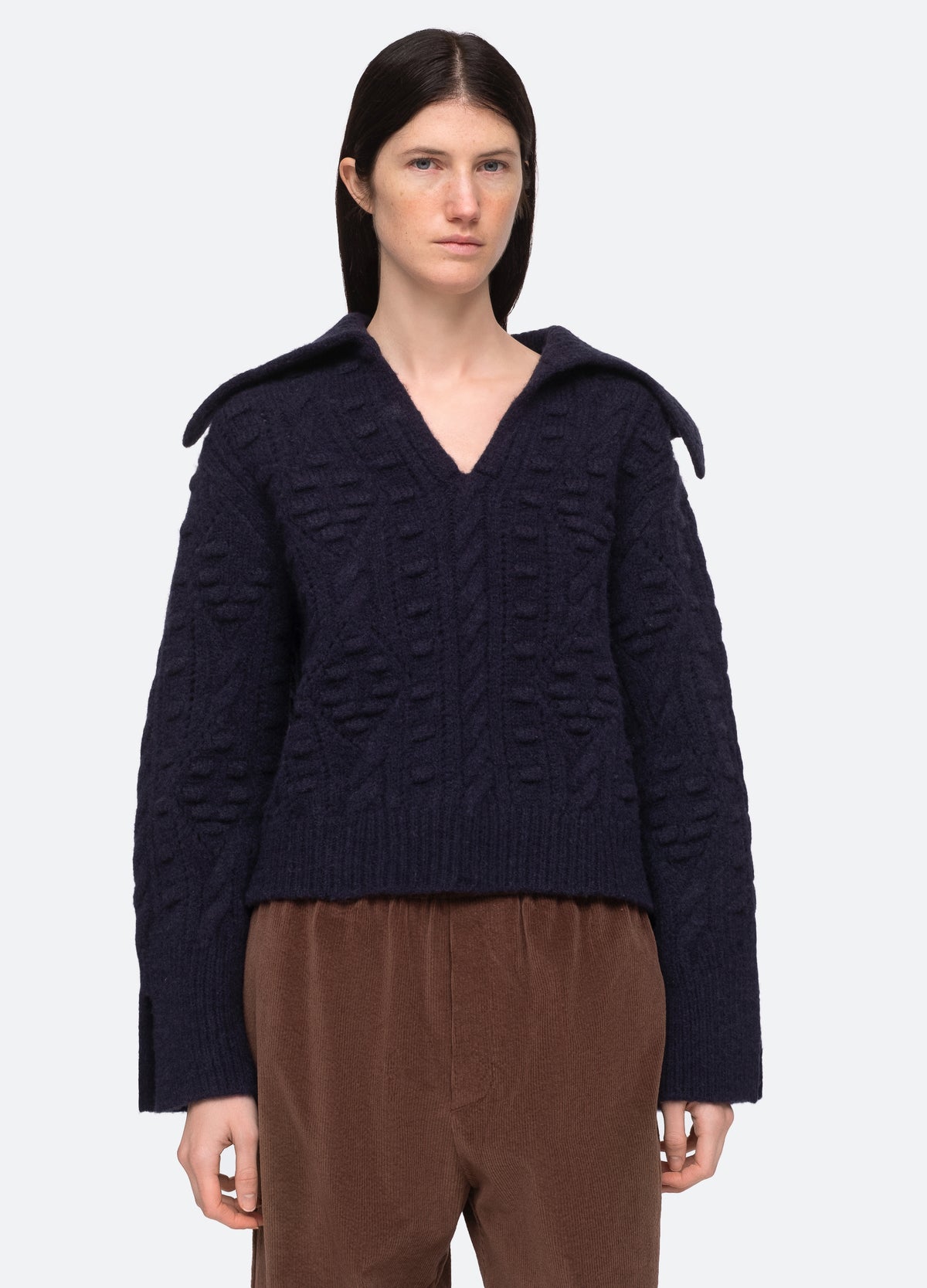 navy-cele sweater-front view - 7
