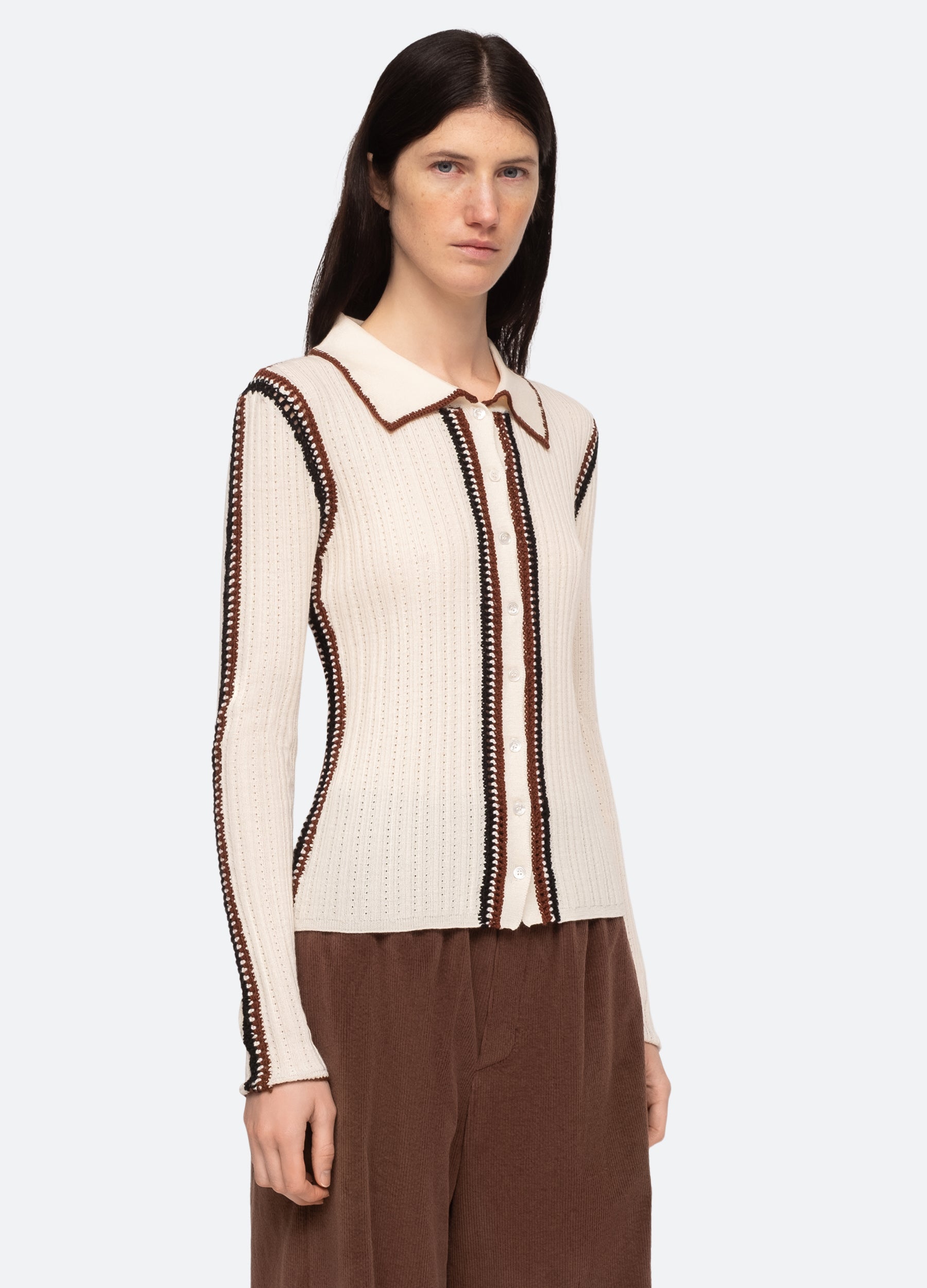 Riva Collared Top – Sea, New York