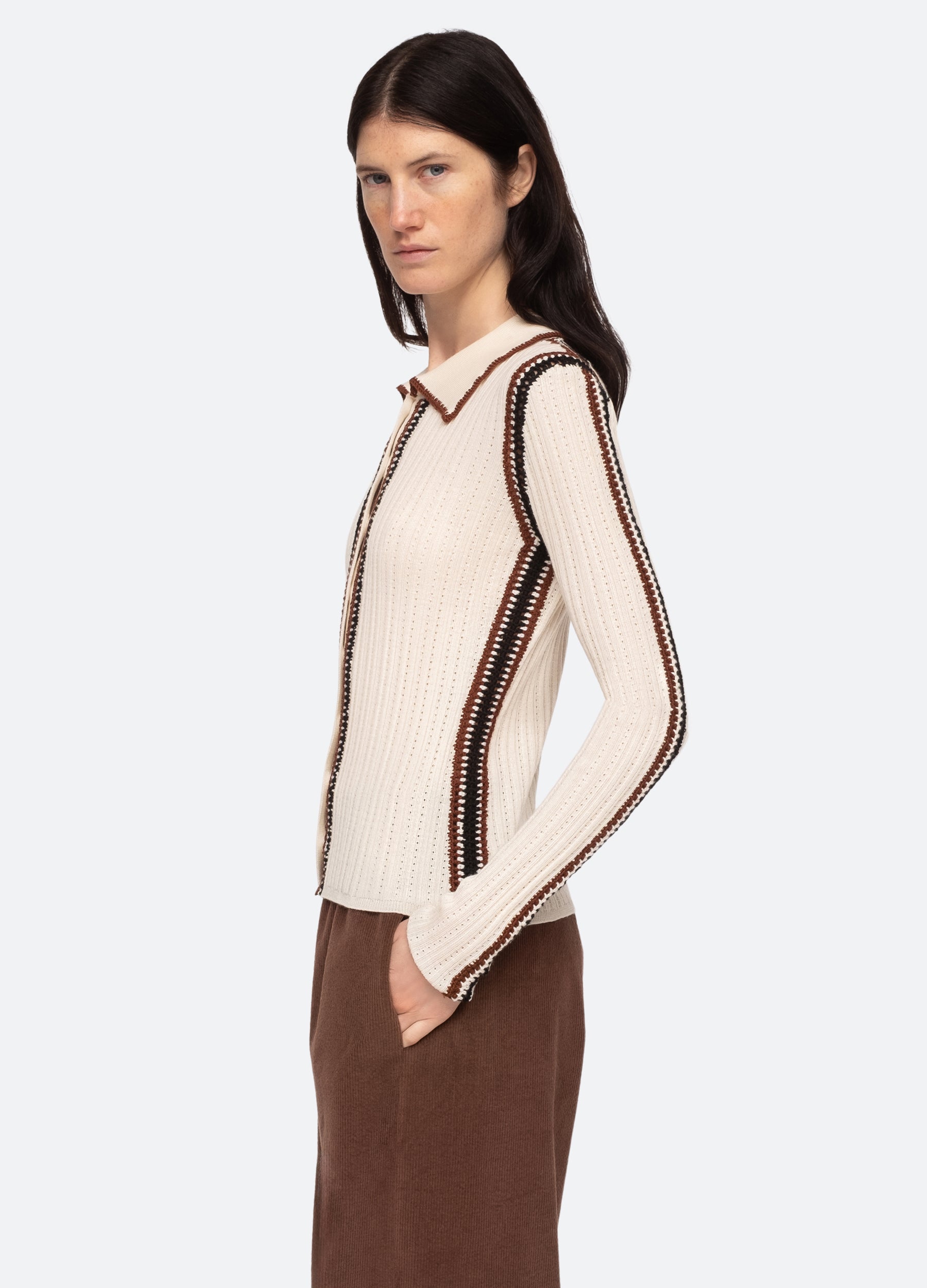 Riva Collared Top – Sea, New York