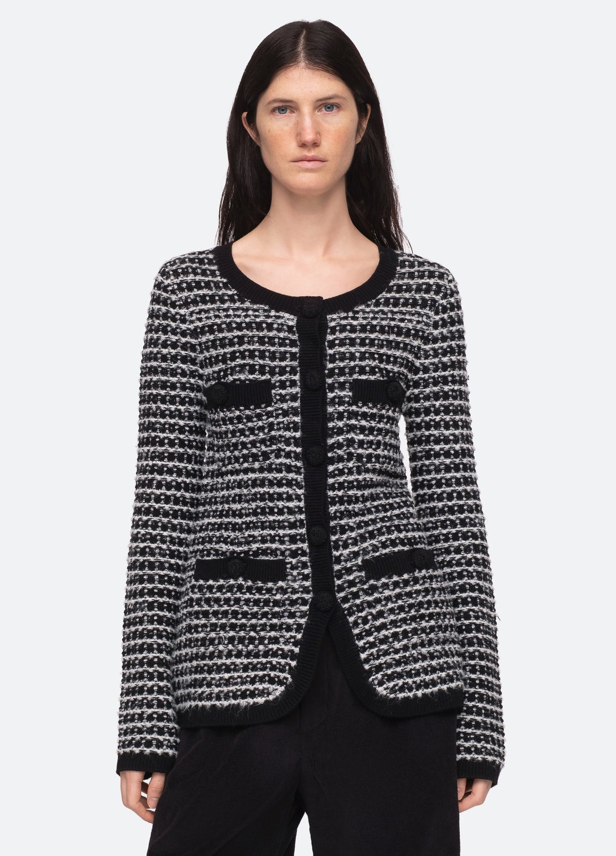 black-corby l/s cardigan-front view