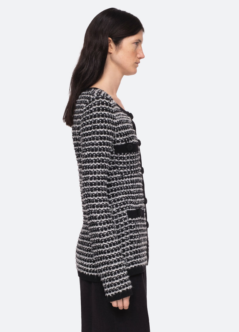black-corby l/s cardigan-side view - 3