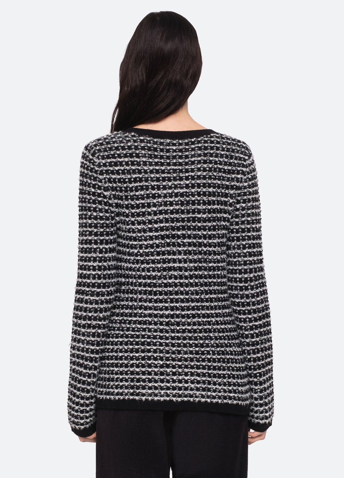 black-corby l/s cardigan-back view - 2