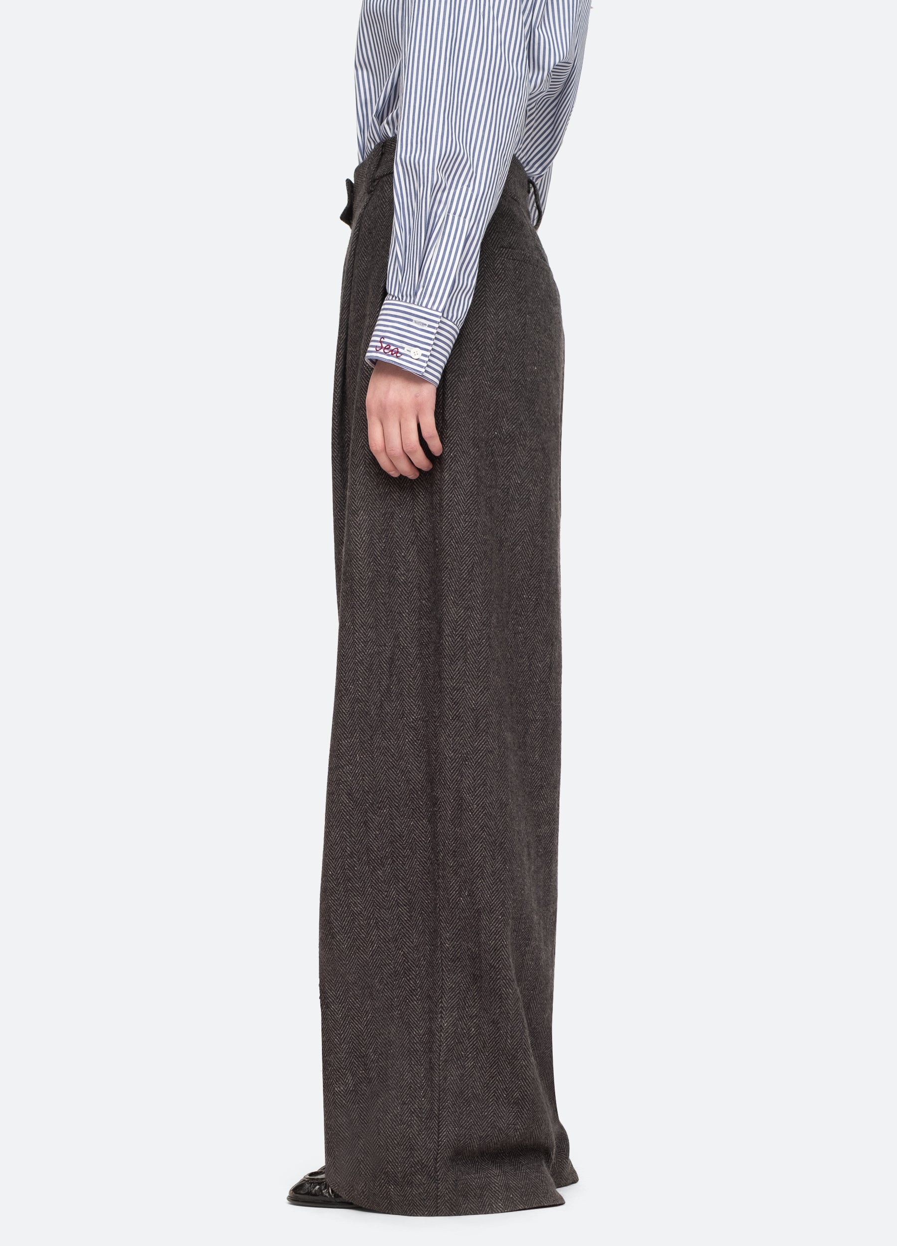 Sea Wool High-rise Wide-leg Pants (Pants,Wide Leg)