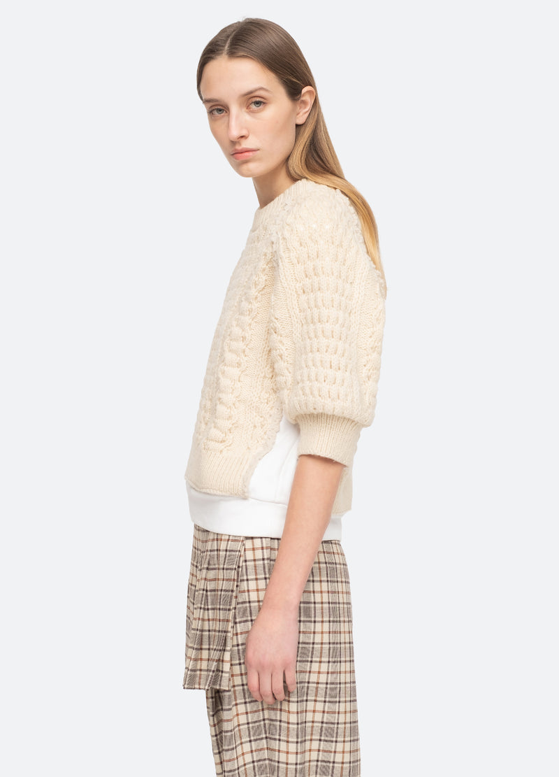 cream-leni s/s sweater-side view - 4