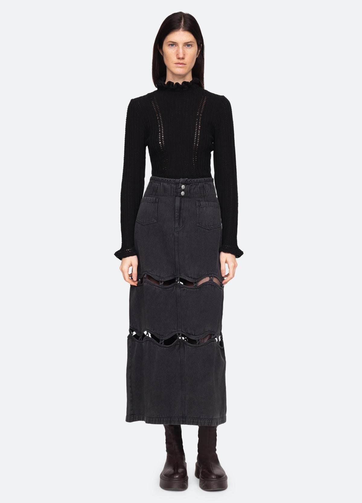 black-luz skirt-full body view - 2