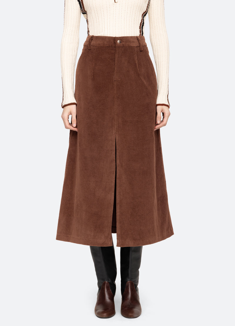 brown-cooper skirt-front view - 1