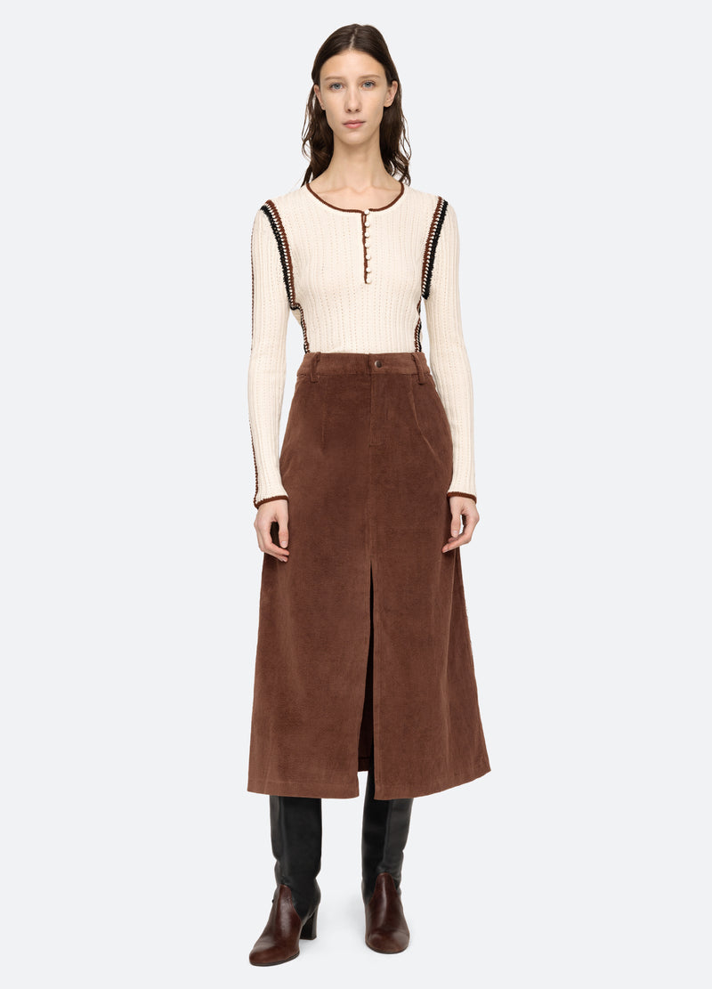 brown-cooper skirt-full body view - 6