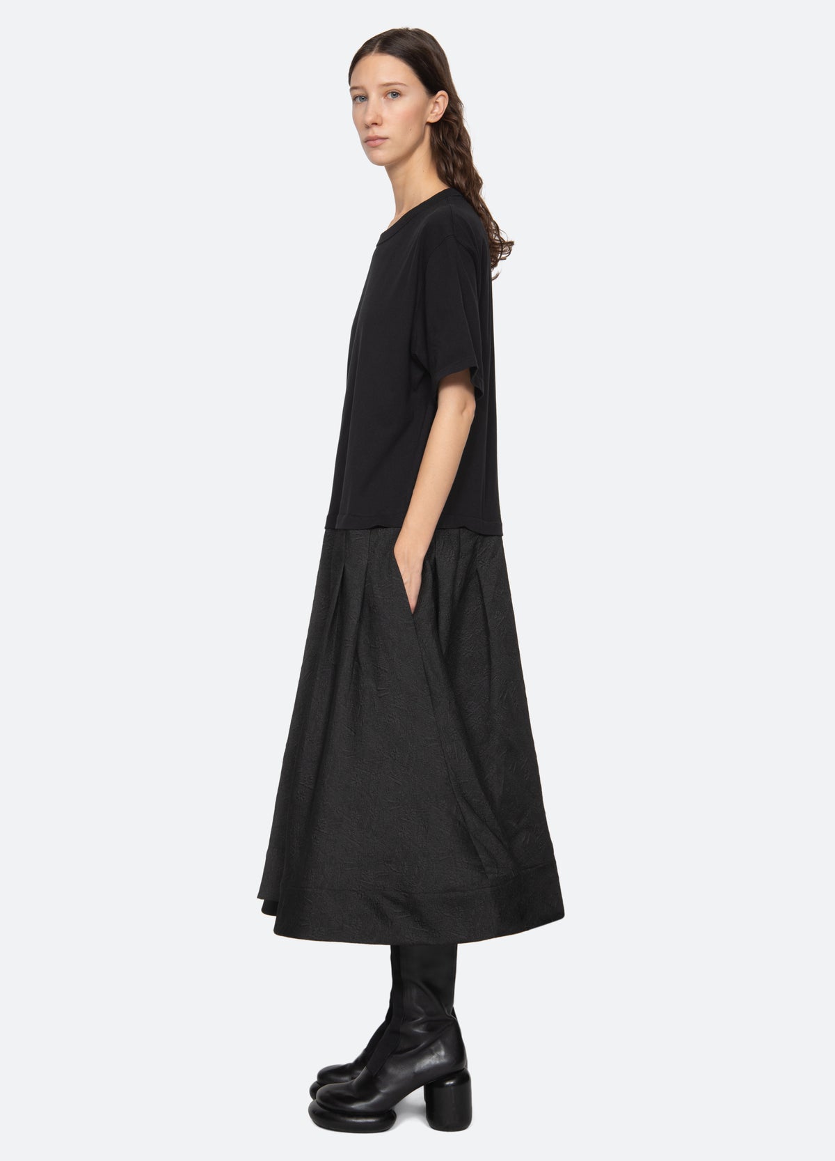 black-elegi t-shirt dress-side view - 5