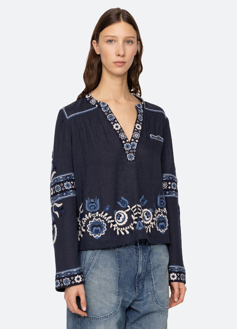 navy-inga l/s top-three quarter view - 4