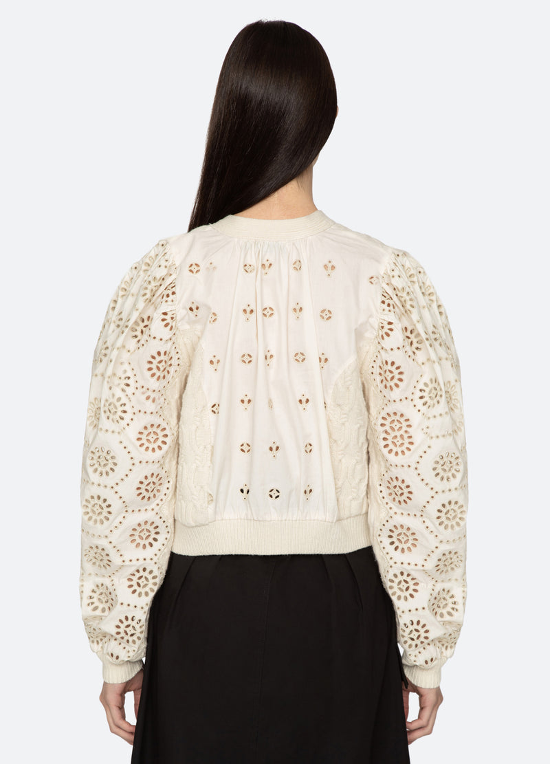 cream-lainey cardigan-back view - 2