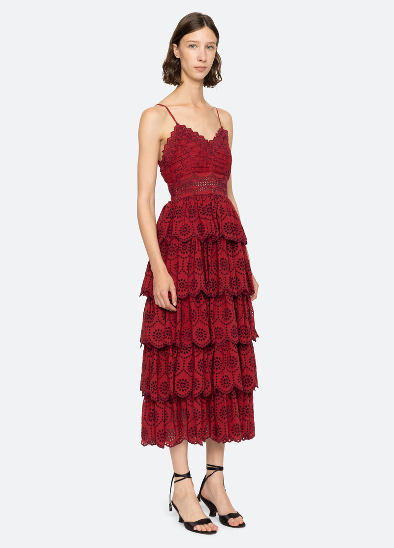 red-lainey dress-three quarter view - 5