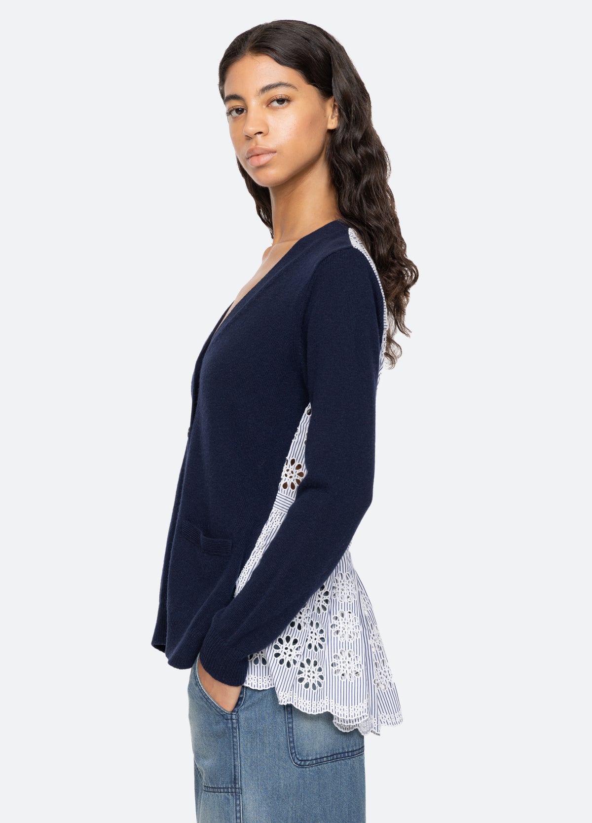 navy-lennon cardigan-side view - 6