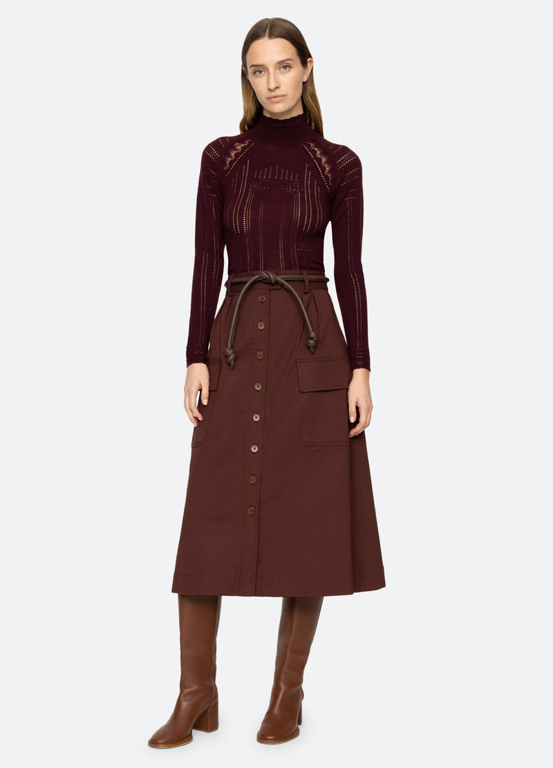 burgundy-paxton turtleneck-full body view - 6