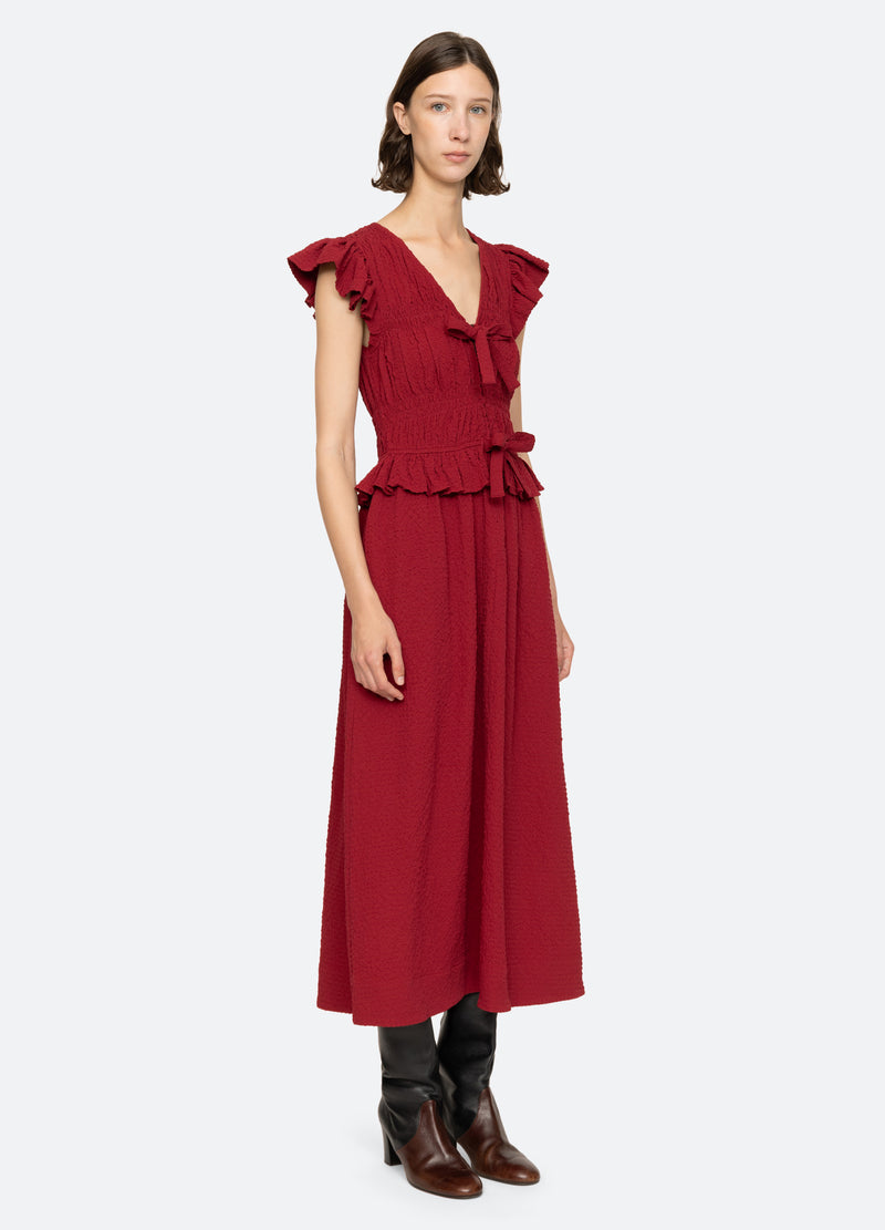 red-regina dress-three quarter view - 4