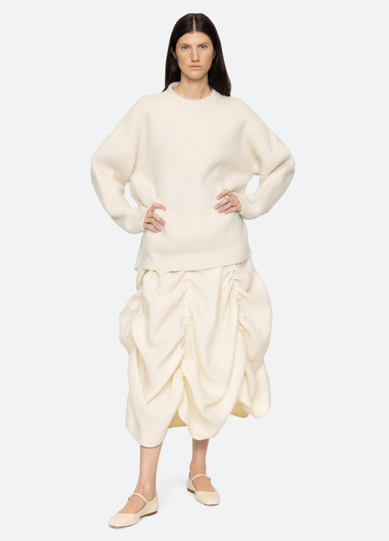 white-devana sweater-full body view - 9