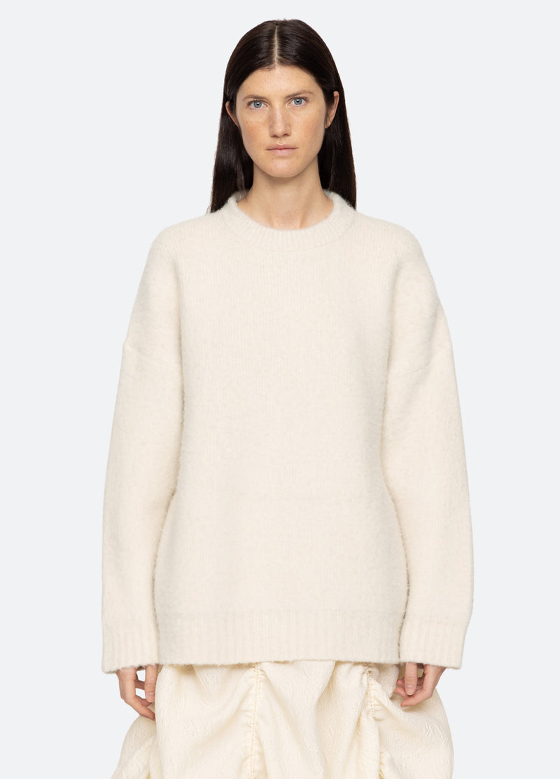 white-devana sweater-front view 2 - 7