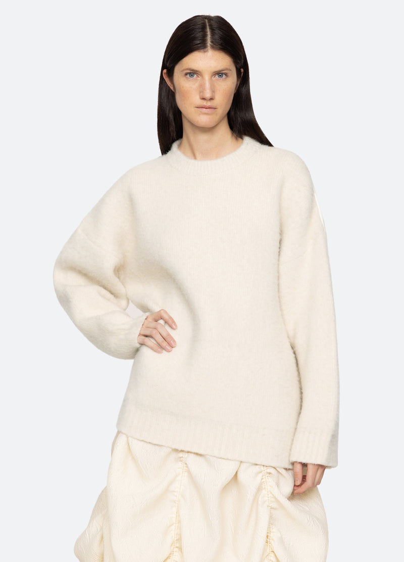 white-devana sweater-front view - 1