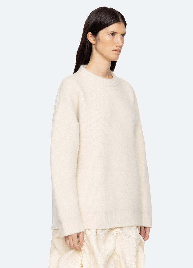 white-devana sweater-three quarter view - 5